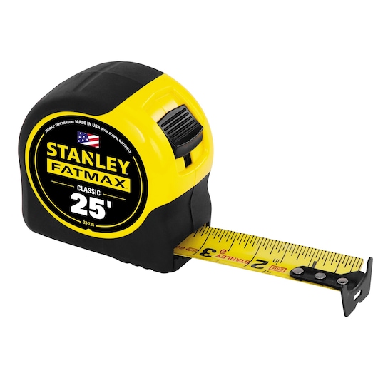 25 foot FATMAX classic tape measure with extended ruler.