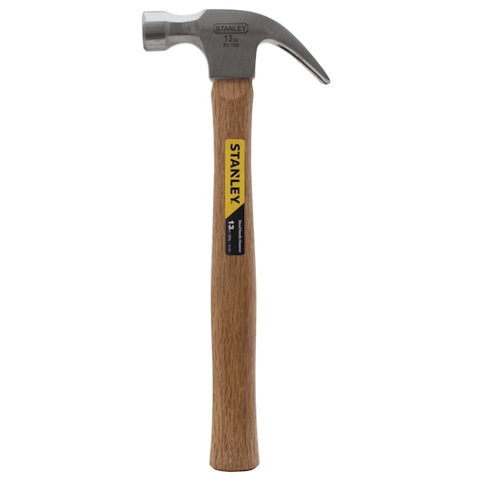 13 ounces curved claw wood handle hammer.