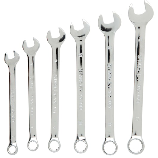 6 PIECE COMBINATION WRENCH METRIC SET.
