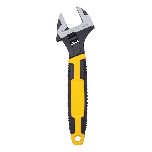 10 inch Adjustable Wrench with jaws open.