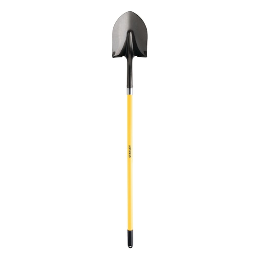 Accu scape fiberglass long handle round point shovel.
