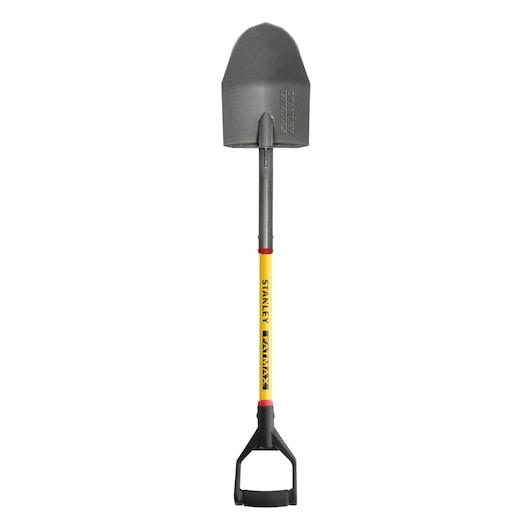 Fatmax xtreme fiberglass d handle round point shovel.
