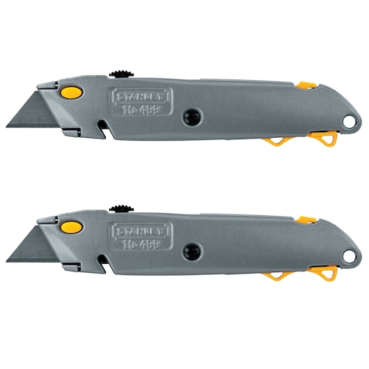 QUICK CHANGE RETRACTABLE UTILITY KNIFE.