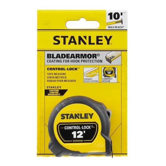STANLEY CONTROL-LOCK™ 12 ft. Tape Measure Packaging Beauty Front