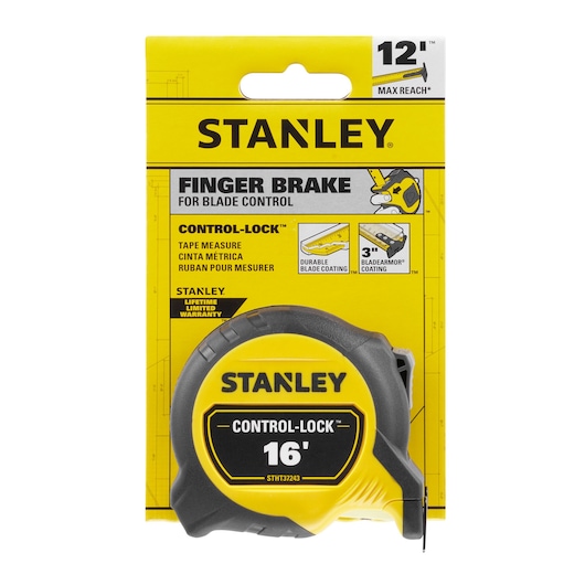 STANLEY® CONTROL-LOCK™ 16 ft. Tape Measure Packaging Beauty Front