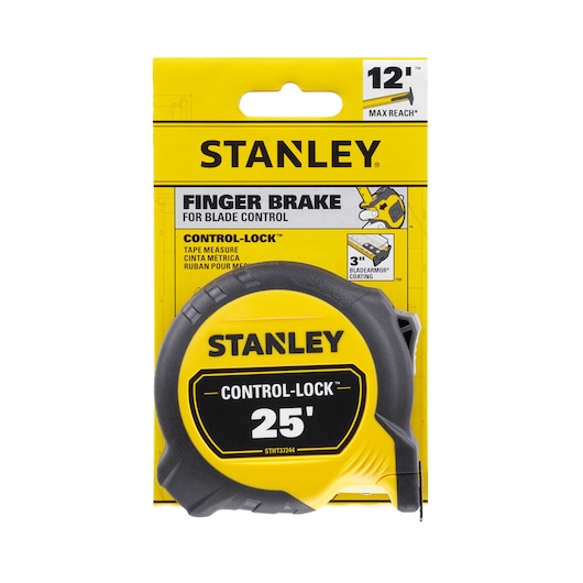STANLEY CONTROL-LOCK™ 25 ft. Tape Measure Packaging Beauty Front